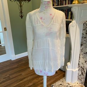 Ivory Nine West cotton breezy blouse